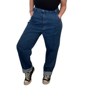 Vintage True-Blue Stretchy Waistband High Rise Waisted Jeans Size 18 Tall